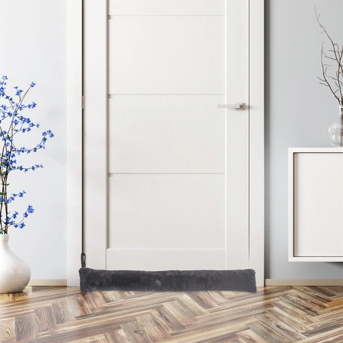 Intesi wałek stoper do drzwi przeciw przeciągom czarny 90 cm tkanina nowoczesny