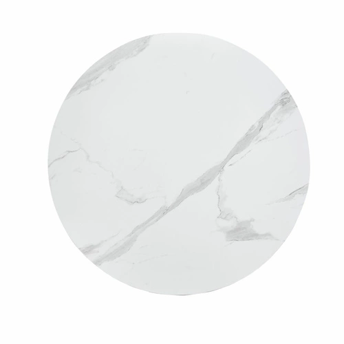 Stolik kawowy Kyoto okrągły 80 cm biały marmur dąb nowoczesny do salonu skandynawski Intesi