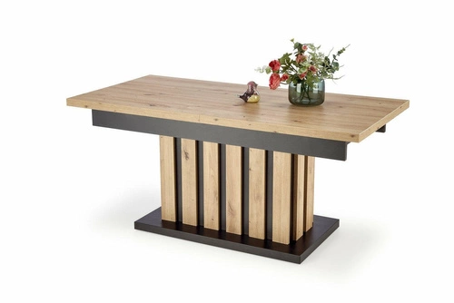 Ławostół Lamis loftowy dąb artisan czarny z regulacją wysokości do salonu 130 cm Intesi