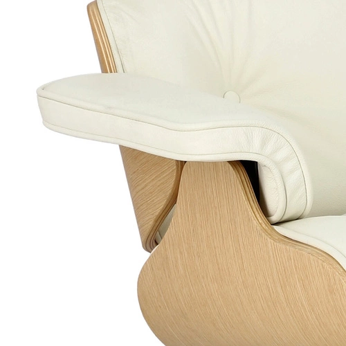 Fotel obrotowy Vip D2.DESIGN do salonu biały skóra naturalna nowoczesny glamour