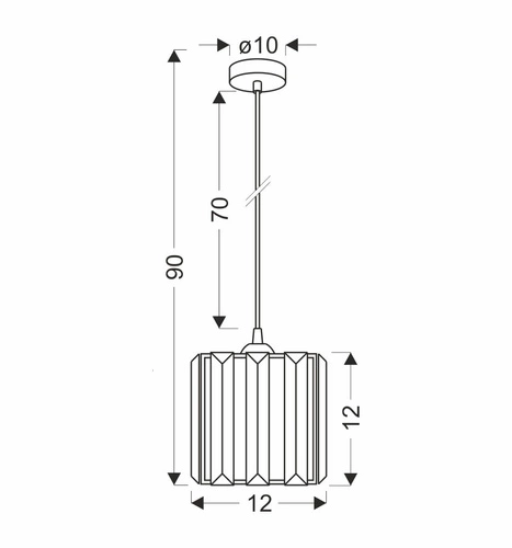 Lampa wisząca Glassia czarny 1x40 E27 klosz czarny+kryształy bezbarwne