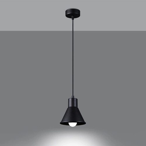 Lampa wisząca TALEJA czarna nowoczesna metalowa do salonu kuchni lub nad wyspę