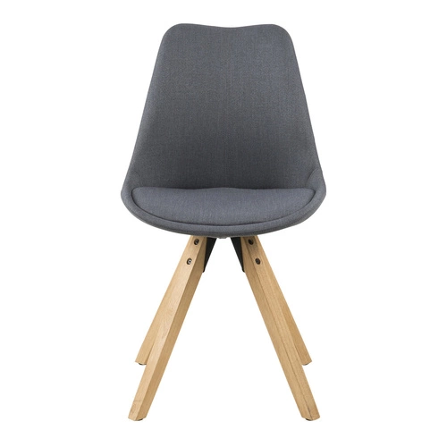 Krzesło tapicerowane Dima Actona szare skandynawskie do jadalni i salonu na drewnianych nogach