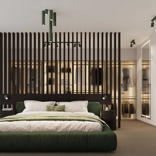 Plafon sufitowy KARBON 40 zielony oliwkowy minimalistyczny do salonu i sypialni aluminium