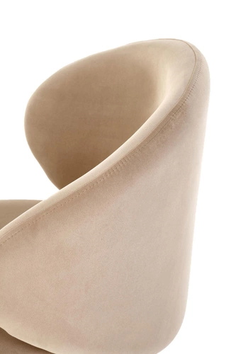 Hoker Nafan beżowy welurowy z oparciem do kuchni i jadalni nowoczesny Intesi 63 cm