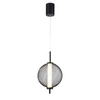 Lampa wisząca LED PUMA 20cm czarna kula do salonu kuchni i jadalni regulowana