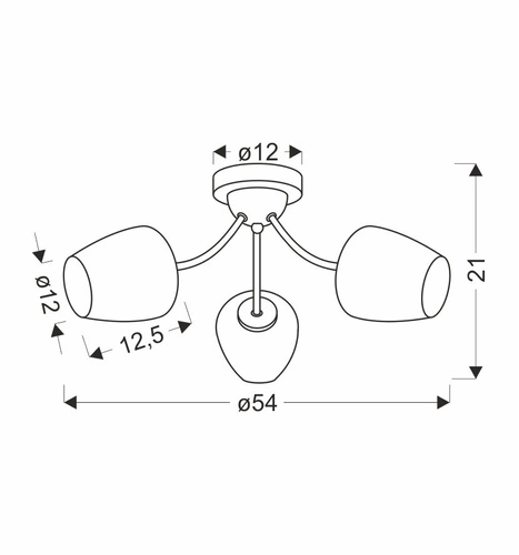 Lampa sufitowa Zina klasyczna szklana biała 3-punktowa do salonu i jadalni patyna