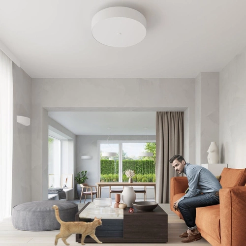 Kinkiet ścienny Skala biały nowoczesny do salonu i sypialni tkanina szkło Sollux Lighting