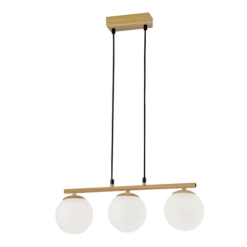 Lampa wisząca Carrine drewniany 3x40W  E14 klosz biały