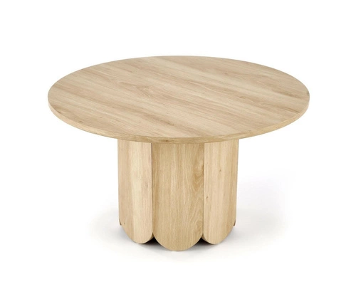 Stolik kawowy Puro okrągły 80 cm drewniany skandynawski do salonu naturalny Intesi