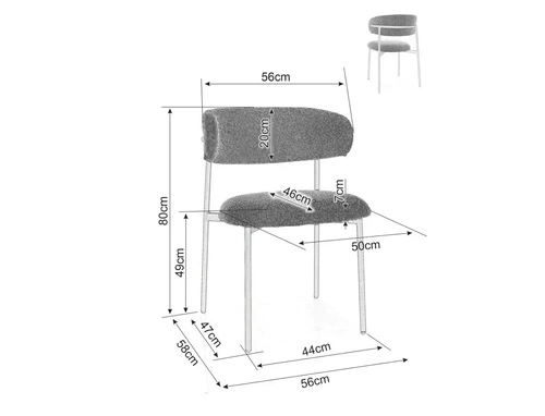 Krzesło Pasco cappuccino tapicerowane do jadalni i salonu Intesi