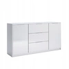 Komoda Merle biała wysoka z szufladami nowoczesna komoda do salonu 160 cm połysk