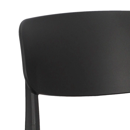 Krzesło ogrodowe Nopie Simplet czarne z tworzywa sztucznego nowoczesne sztaplowane łatwe czyszczenie