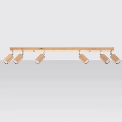 Plafon sufitowy BERG 6 dąb nowoczesny drewniany do salonu kuchni lub sypialni 120 cm