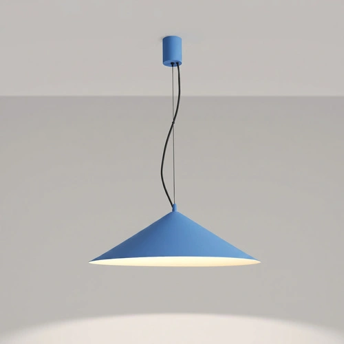 Lampa wisząca FINT LED błękitna regulowana do salonu 50 cm