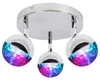 Lampa sufitowa Party plafon 3x3W LED rgb  główka okrągła 1e z przegubem kd system chrom