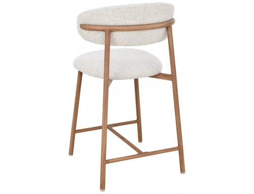 Hoker tapicerowany Pasco Slim beżowy z oparciem do kuchni 61 cm