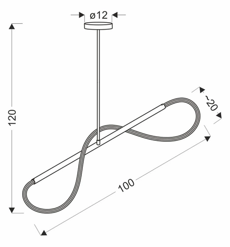 Lampa wisząca SUPREME złota LED 100 cm nowoczesna do salonu nad stół lub wyspę