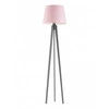 Lampa podłogowa Curacao nowoczesna z abażurem jasny różowy drewniana do salonu Lysne 158 cm