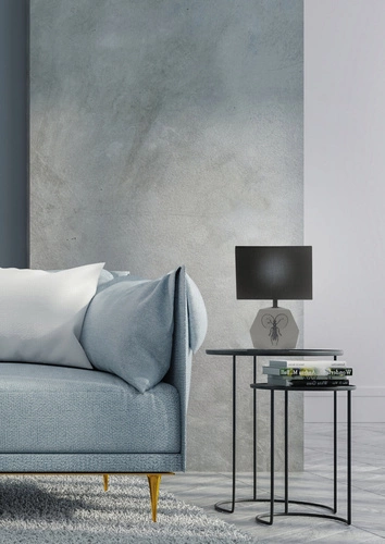 Lampka nocna Animi nowoczesna szara z abażurem betonowa do sypialni i salonu CANDELLUX