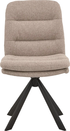 Krzesło obrotowe tapicerowane Dean Actona beżowe do jadalni i salonu na czarnych nogach