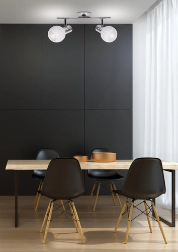 Nowoczesna lampa sufitowa Turno 2-punktowa szklana chrom do salonu i kuchni