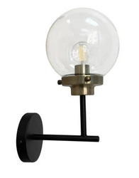 Kinkiet Lens lampa czarny+patynowy matowy 1x40W E14 klosz bezbarwny