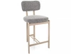 Hoker Montico szary tapicerowany z oparciem do kuchni 62 cm