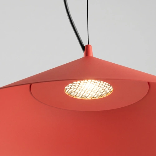 Lampa wisząca FINT czerwona LED regulowana do salonu nowoczesna