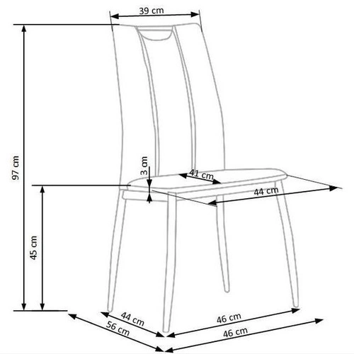 Krzesło tapicerowane Floryda czarne ekoskóra do jadalni nowoczesne Intesi