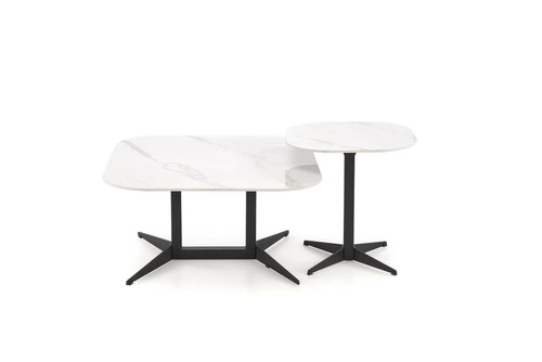 Stolik kawowy Dalita duży kwadratowy biały marmur nowoczesny loftowy do salonu Intesi