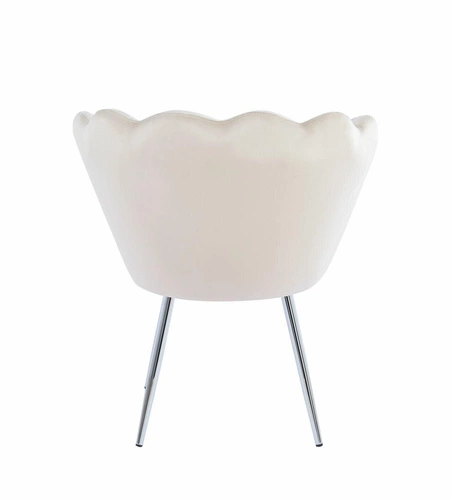 Krzesło tapicerowane welurowe Fiona Intesi do jadalni beżowe z podłokietnikami glamour