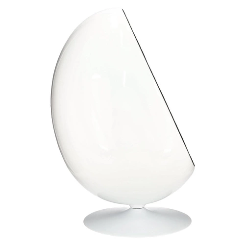 Fotel jajo Ovalia Chair biało-czarny obrotowy do salonu nowoczesny z tkaniny inspirowany