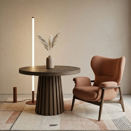 Lampa stojąca do salonu TRANG nowoczesna LED brązowa 3000K