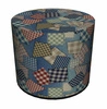 Pufa okrągła Pachwork Intesi nowoczesna tapicerowana kolorowa do salonu lub sypialni 40 cm