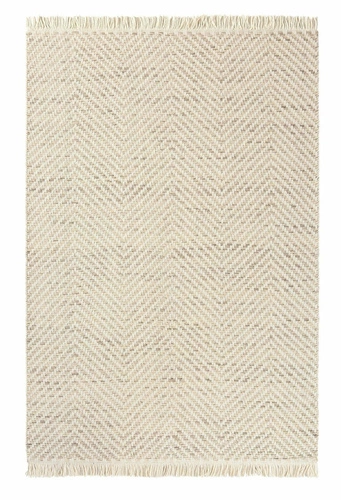 Dywan wełniany Twill beżowy 140x200 ręcznie tkany nowoczesny do salonu CARPETS & MORE