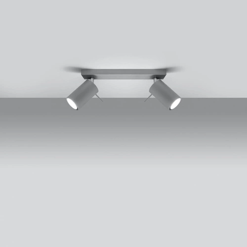 Plafon sufitowy Ring 2 szary nowoczesny metalowy do salonu, kuchni lub sypialni