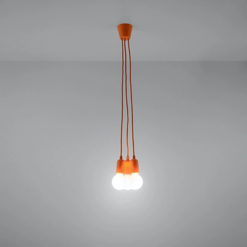 Lampa wisząca Diego 3-punktowa pomarańczowa nowoczesna do salonu i nad wyspę