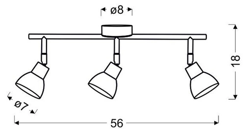 Lampa sufitowa Roy listwa 3x5W LED cob główka okrągła 1e z przegubem kd system biały