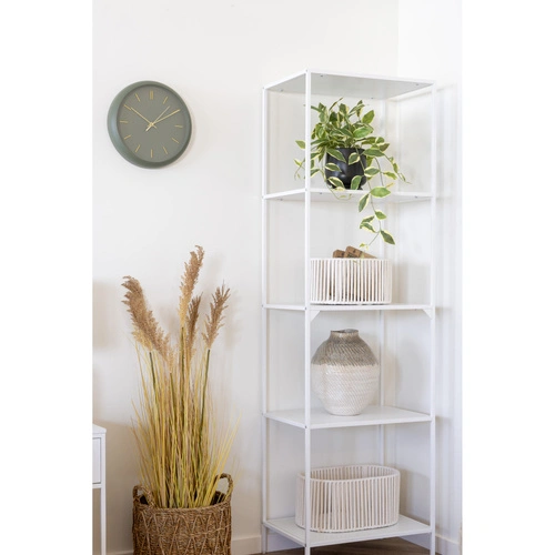 Rossano nowoczesny zielony zegar ścienny 30 cm cichy do salonu