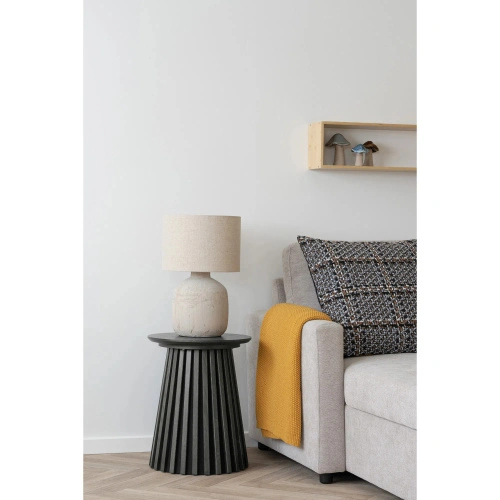 Osaka stolik pomocniczy okrągły 40 cm czarny nowoczesny do salonu