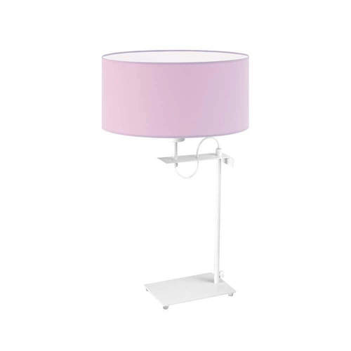 Lampka nocna Alaska nowoczesna z abażurem fioletowym do sypialni i salonu 55 cm