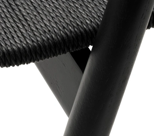 Krzesło do jadalni Relate drewniane dębowe z podłokietnikami czarne