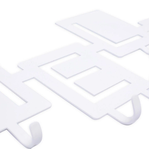 Nowoczesny wieszak ścienny do przedpokoju Hello biały metalowy na kurtki i klucze Intesi