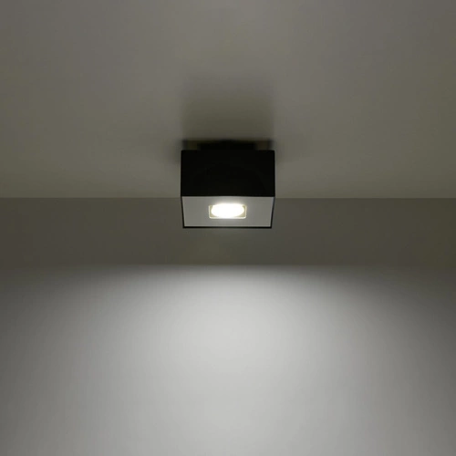 Plafon kwadratowy czarny MONO 1 nowoczesny metalowy do kuchni, salonu i sypialni Sollux