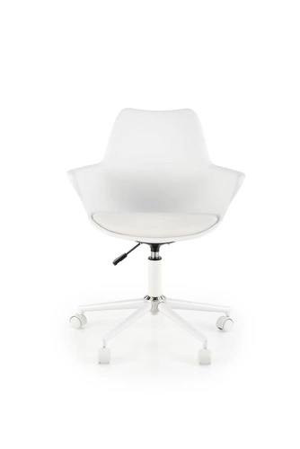 Fotel biurowy dziecięcy Lygas biały ergonomiczny obrotowy skórzany z regulacją Intesi