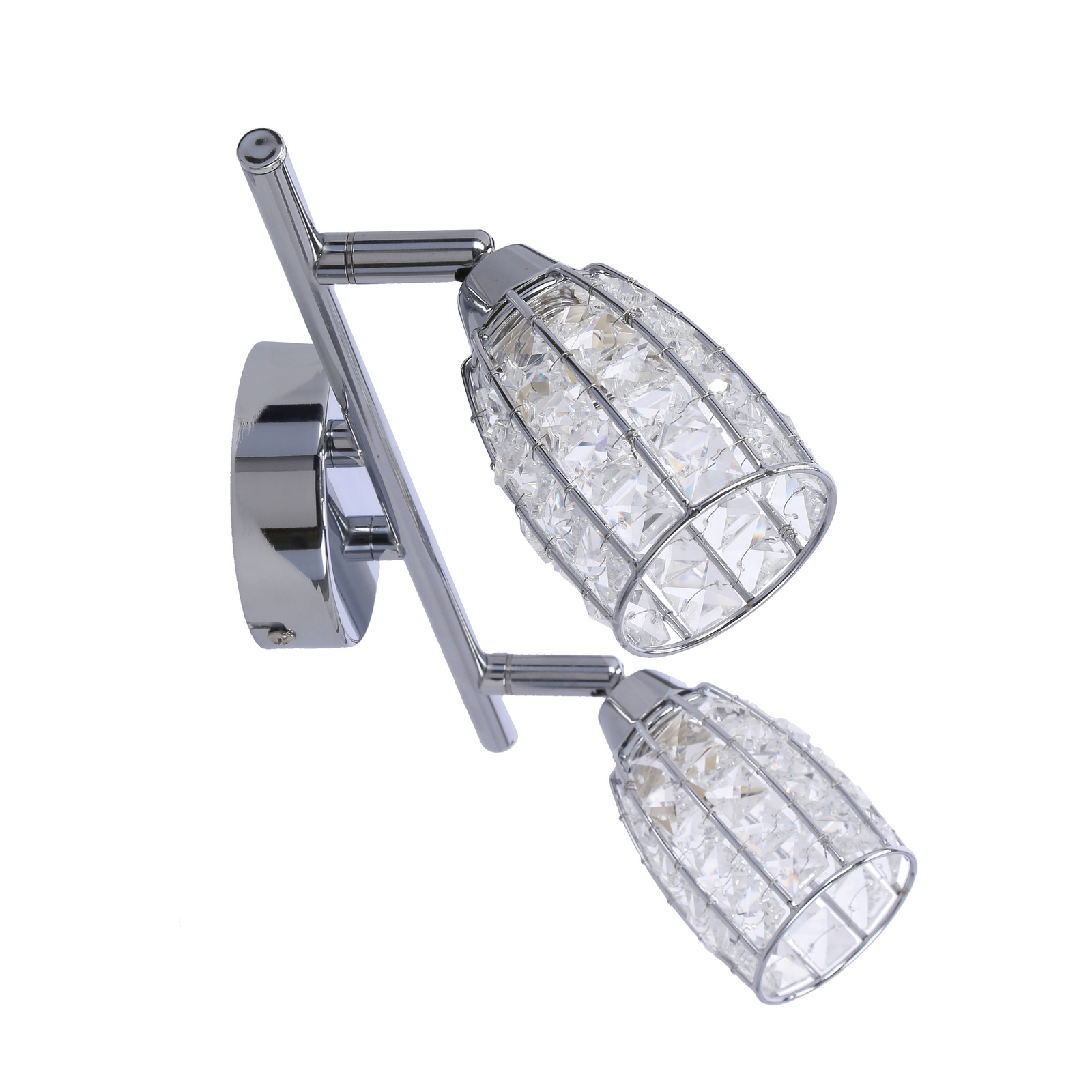 Lampa sufitowa Shiba chromowana regulowana szklana do salonu i kuchni 2-punktowa