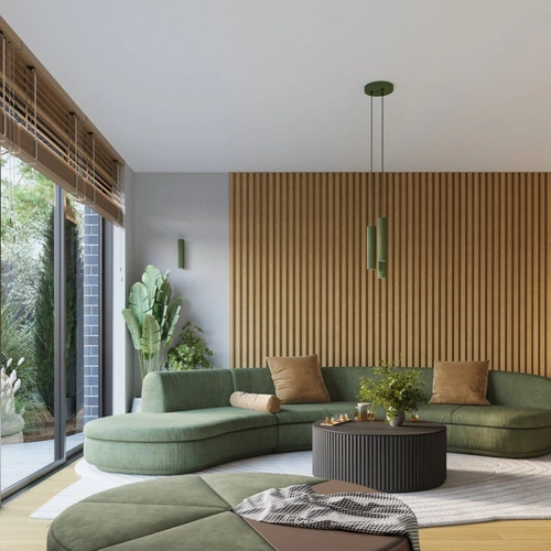 Nowoczesny kinkiet ścienny Karbon 20 zielony oliwkowy LED do salonu i sypialni SOLLUX