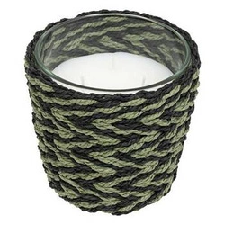 Świeca zapachowa Exotic Panama Atmosphera w szkle, drzewno-bursztynowa, 380g, zielona