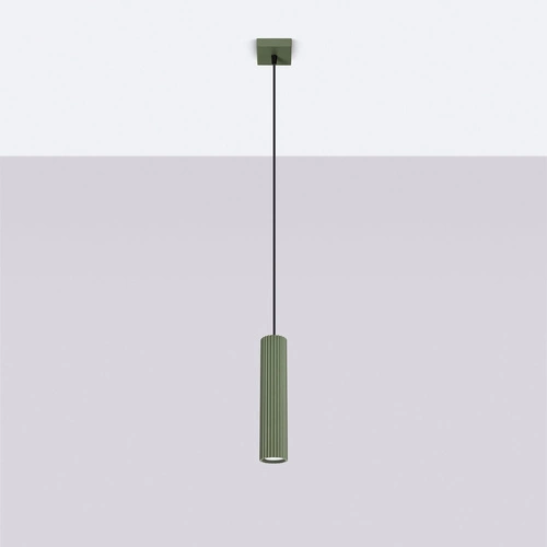 Lampa wisząca KARBON 1 zielony oliwkowy